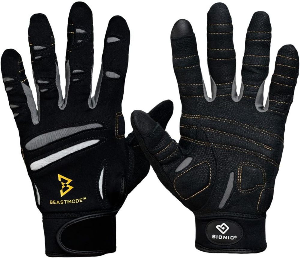 Bionic Men's Beastmode Full Finger Gym Workout Gloves