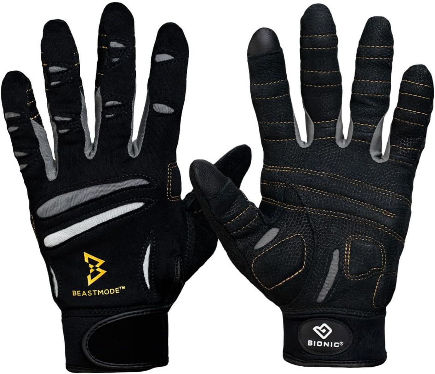 Bionic Men's Beastmode Full Finger Gym Workout Gloves