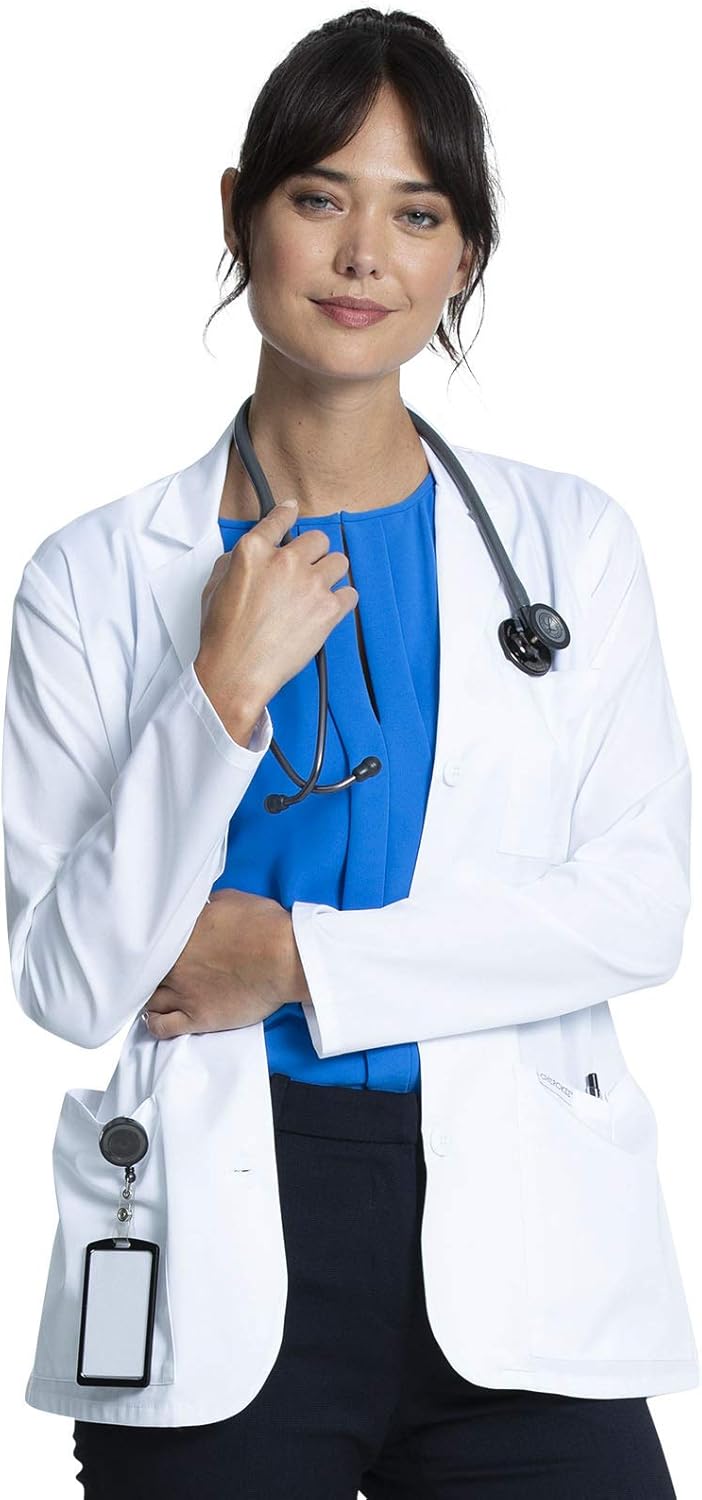 Women's Lab Coat 28" Button Up Front Consultation Coat CK451