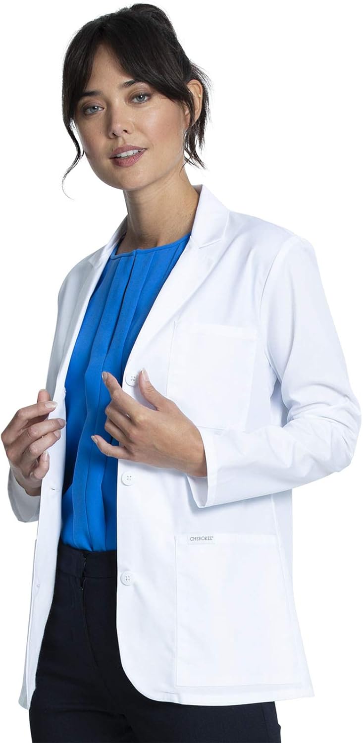 Women's Lab Coat 28" Button Up Front Consultation Coat CK451 - Image 3