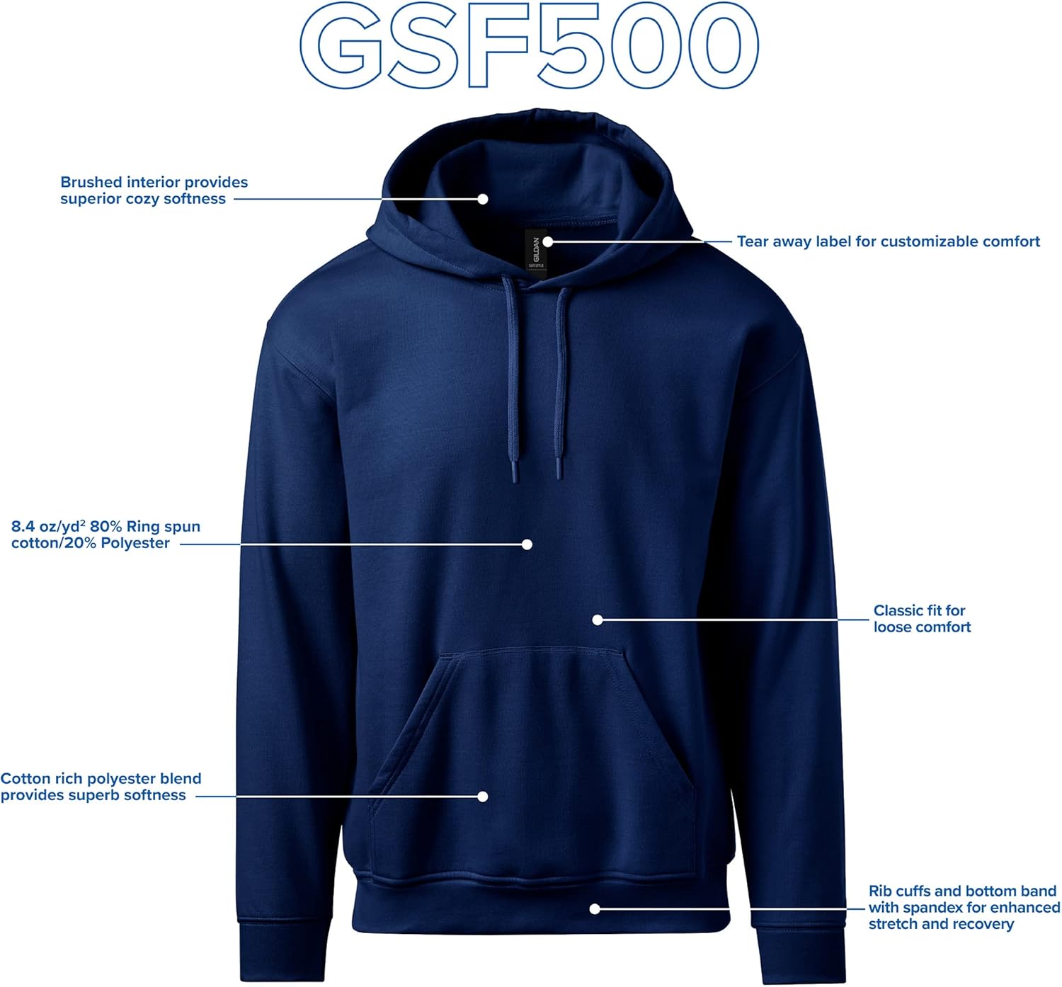 Adult Softstyle Hoodie Sweatshirt, Style GSF500 - Image 4