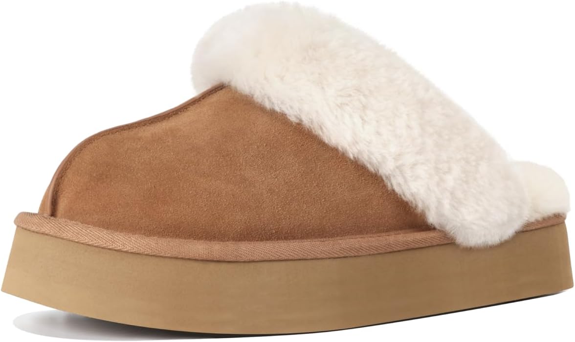 Fuzzy Platform Slippers for Women Cozy Womens Platform Slippers Winter House Slippers for Women Indoor and Outdoor
