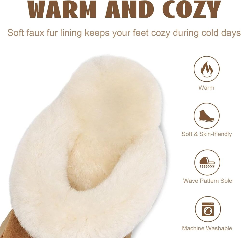 Fuzzy Platform Slippers for Women Cozy Womens Platform Slippers Winter House Slippers for Women Indoor and Outdoor - Image 3